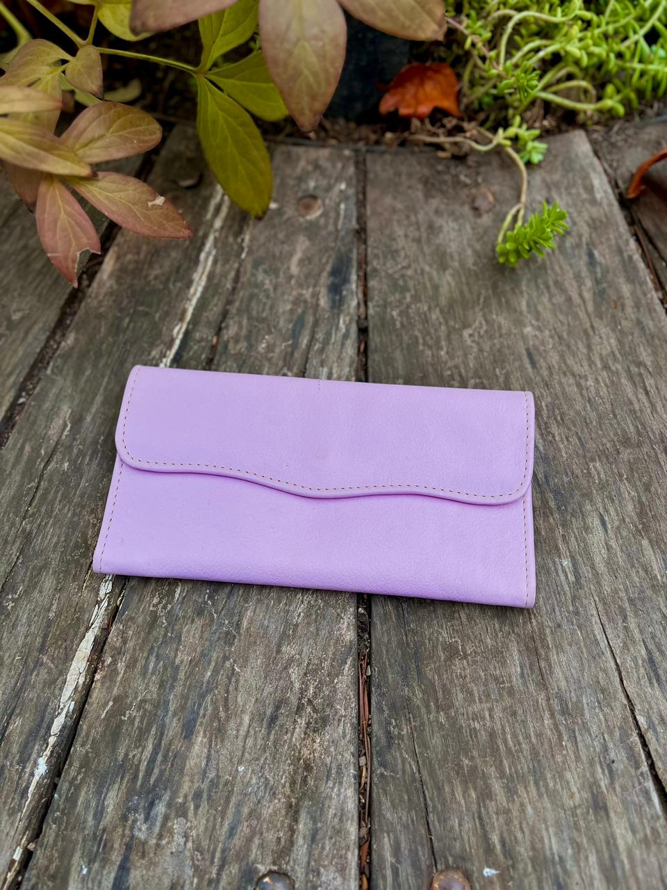 Billetera mujer cuero rosado