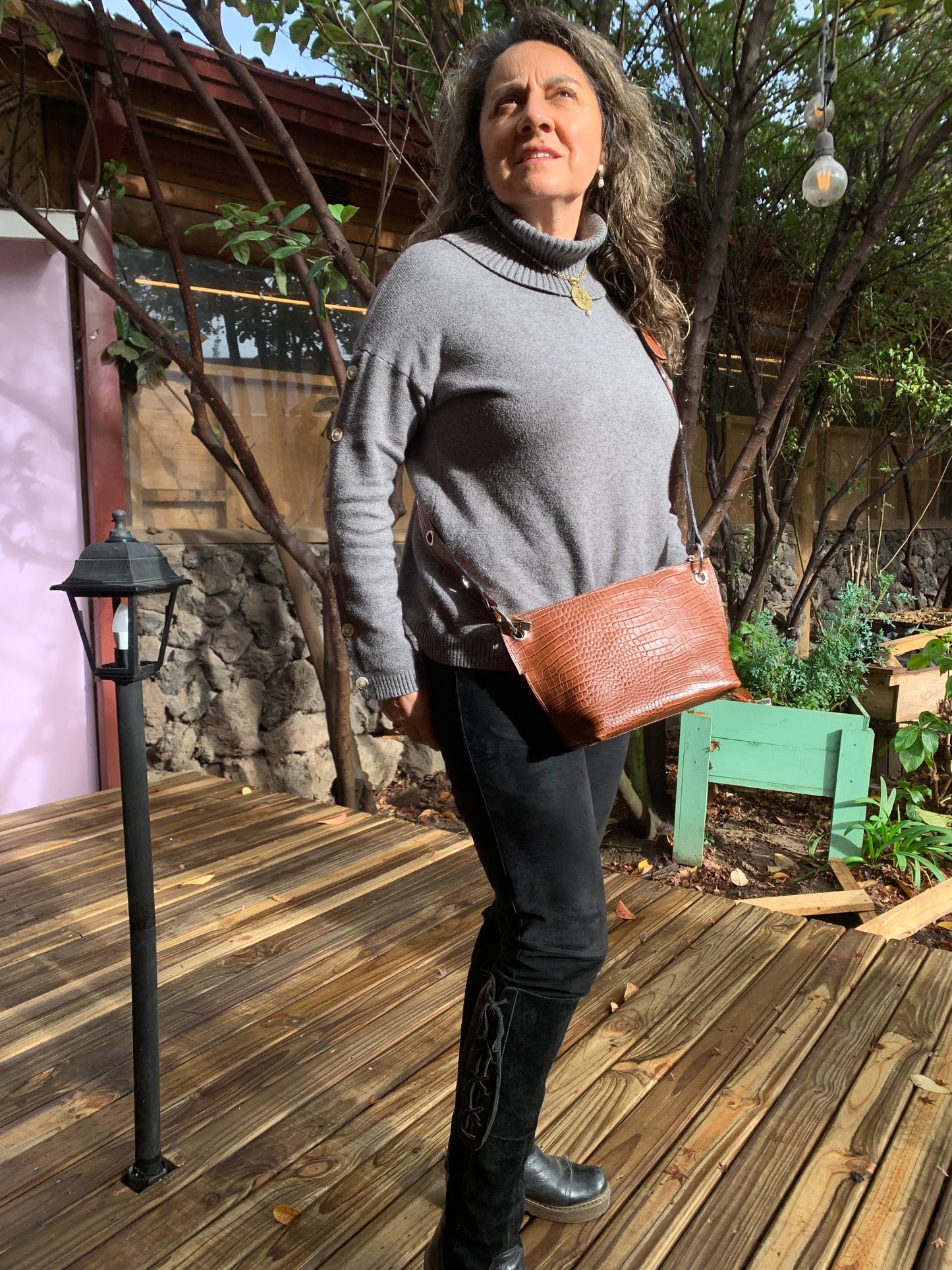Bandolera Cognac / serpiente