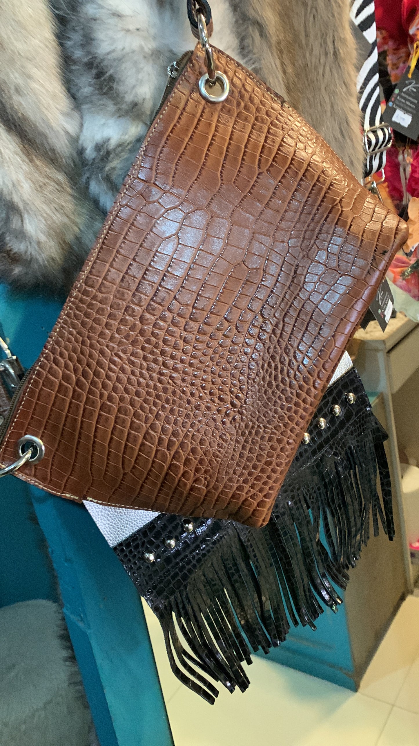 Bandolera Cognac / serpiente