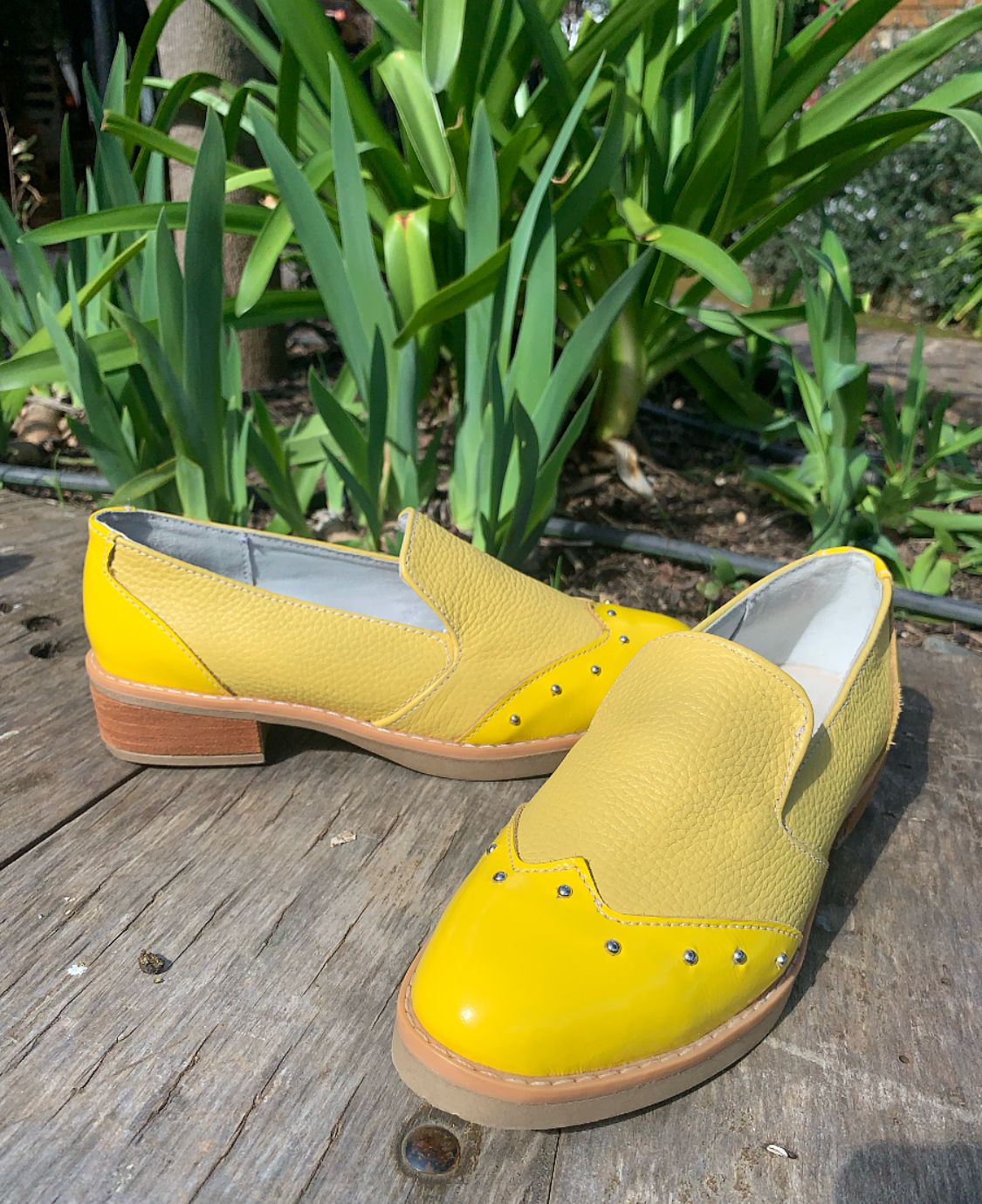 Mocasine Garcia cuero Amarillo c/richiato
