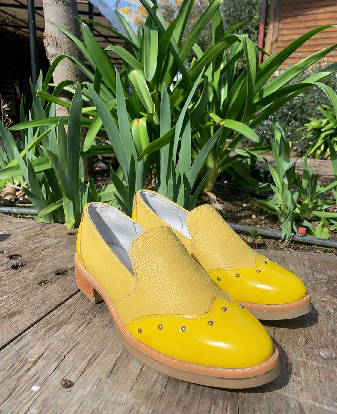 Mocasine Garcia cuero Amarillo c/richiato