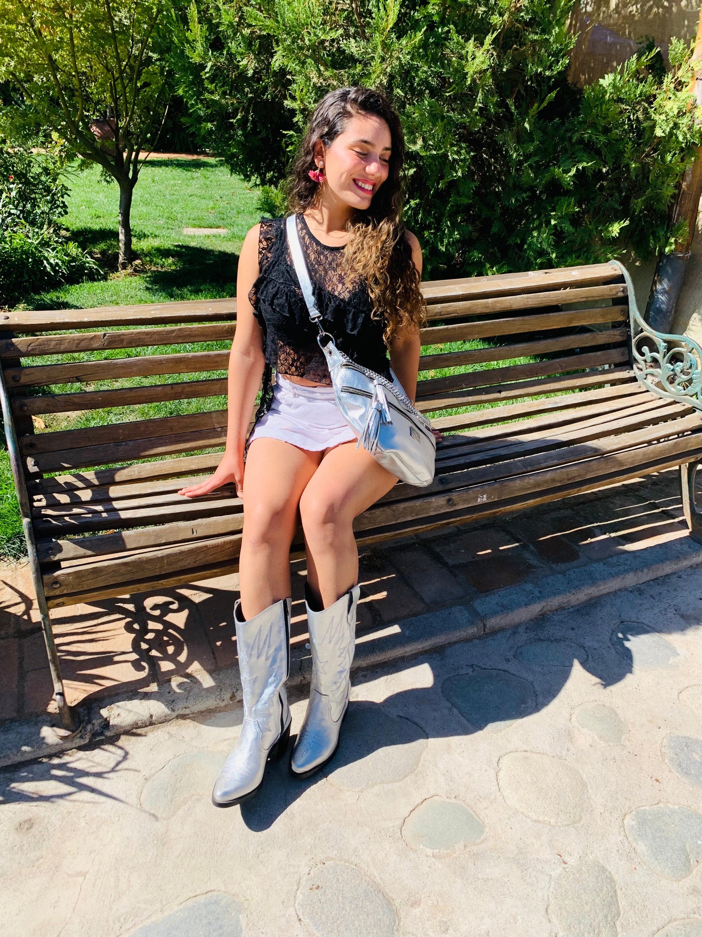 Bota vaquera Miraflores cuero plata