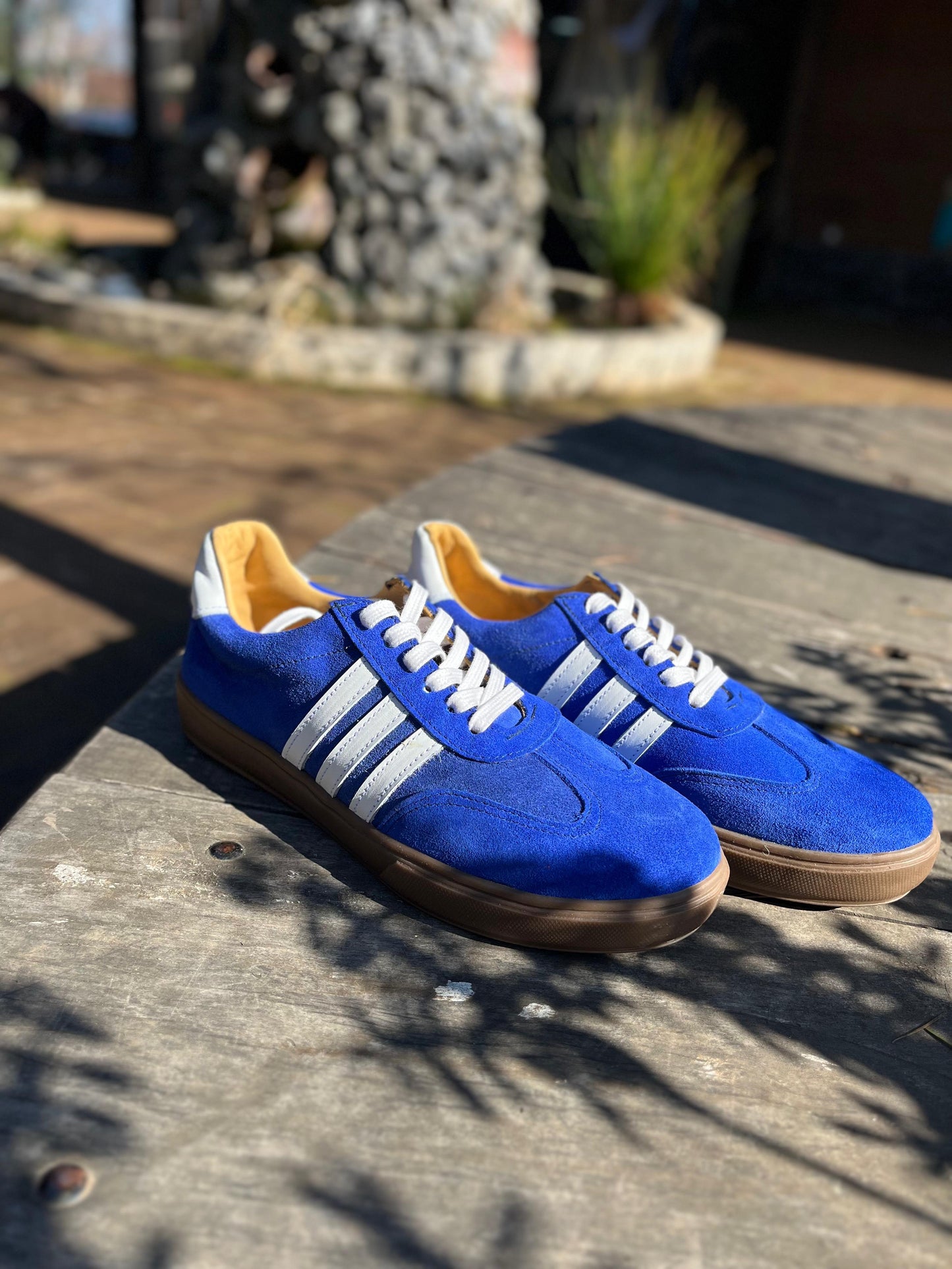 Zapatilla samba cuero reno Azul