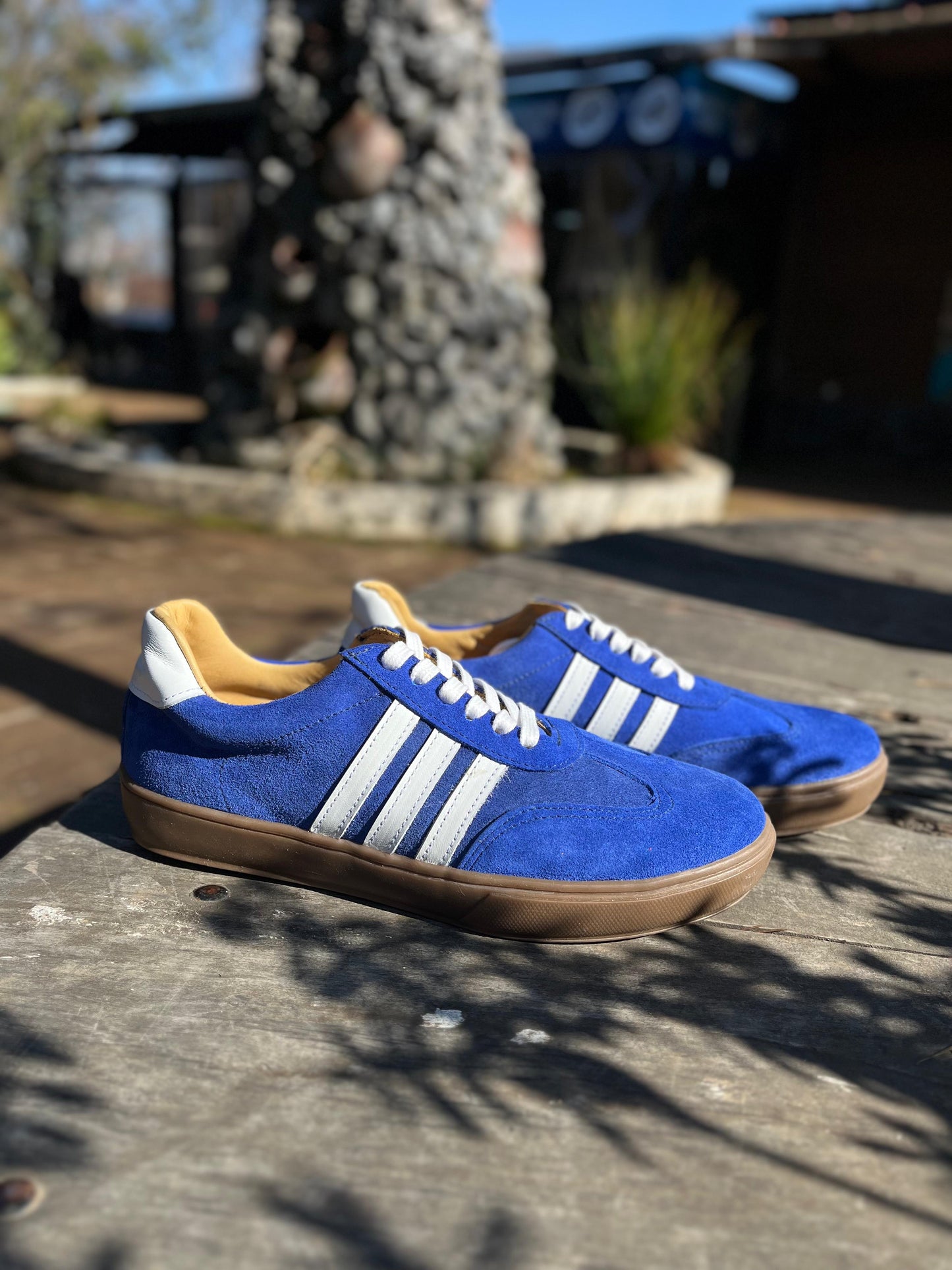 Zapatilla samba cuero reno Azul