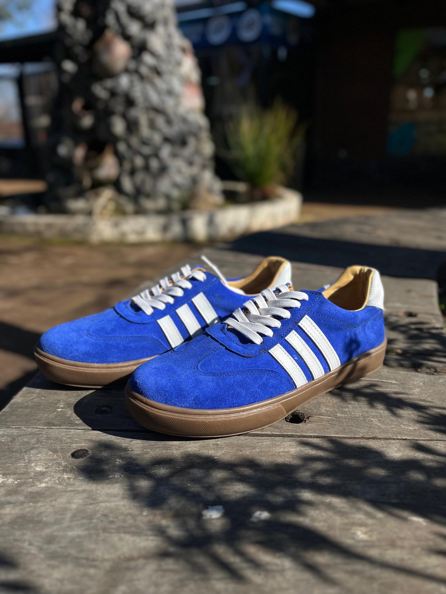 Zapatilla samba cuero reno Azul