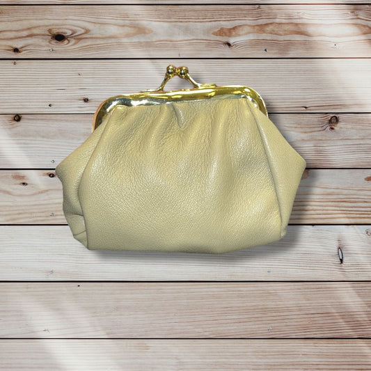 Monedero cuero beige