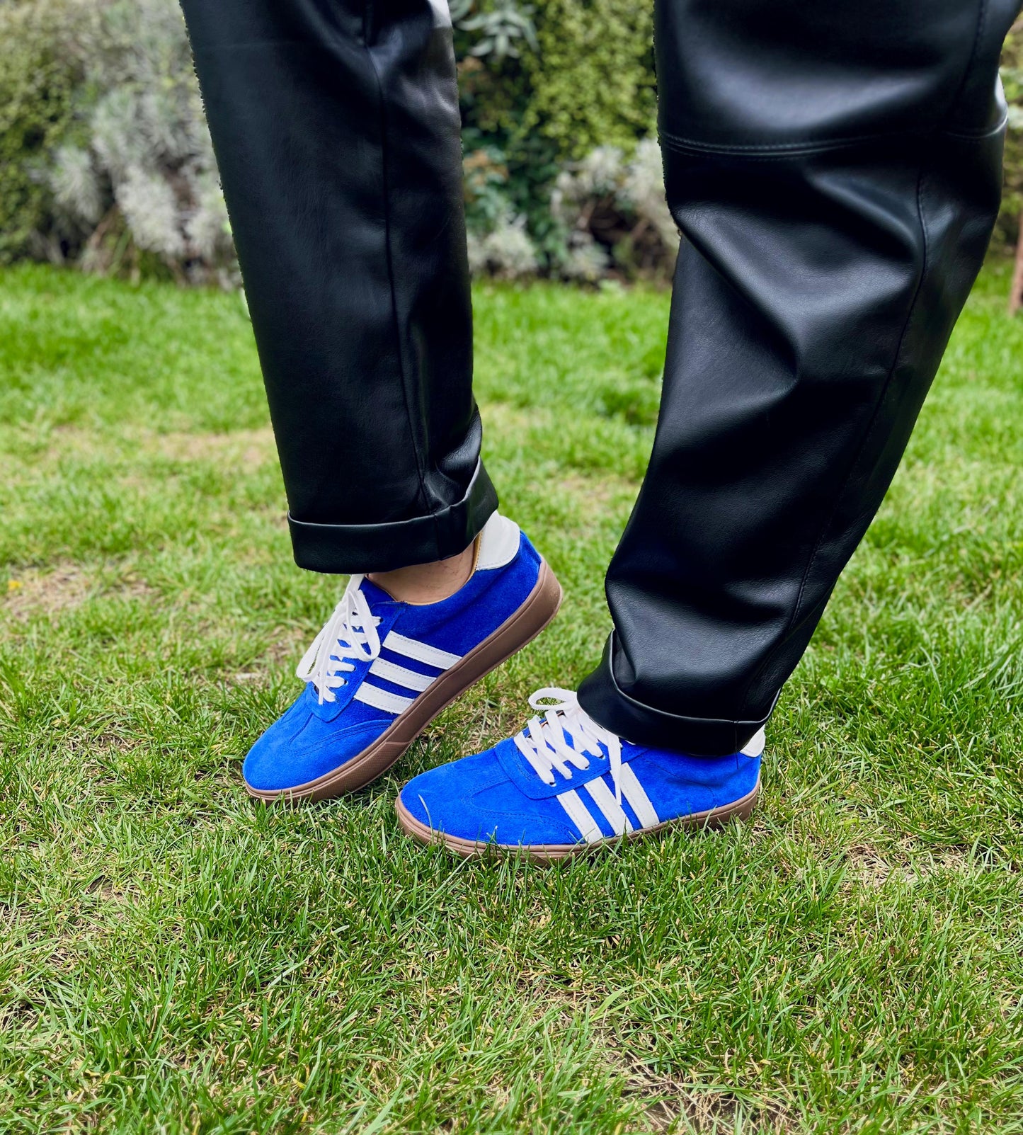 Zapatilla samba cuero reno Azul