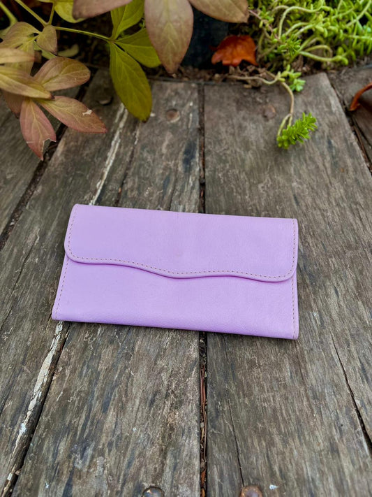 Billetera mujer cuero rosado